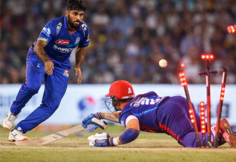 DC’s 6-Wicket Win Over MI as Bumrah’s Direct Hit Sends Nitish Rana Back seennews24 DC’s 6-Wicket win,Mukesh Kumar’s Stunning Catches Headline, Delhi Capitals produced a clinical all-round performance to defeat Mumbai Indians by 6 wickets