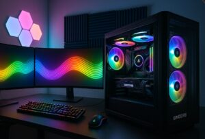 Nvidia’s AI Tech Changes Everything gaming GPU with VRAM usage comparison and futuristic AI concept